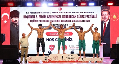 Keçiören’de Karakucak Güreşi coşkusu yaşandı, pehlivanlar ödüllerine kavuştu