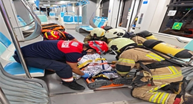Konak Tramvayı’nda nefes kesen tatbikat