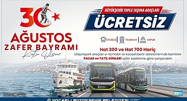 Zafer Bayramı’nda Kocaeli’de ulaşım ücretsiz