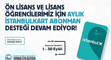Üsküdar’da üniversite öğrencilerine ulaşım desteğinde başvuru süresi 30 Eylül’e uzatıldı