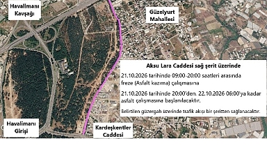 Aksu Lara Caddesi’nde asfalt çalışması yapılacak