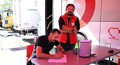 Kemer Belediye personelinden kan bağışı 