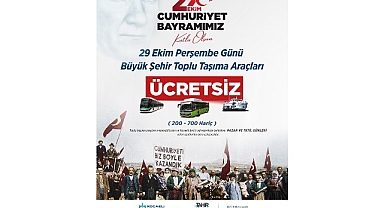 Kocaeli’de 29 Ekim’de toplu ulaşım ücretsiz