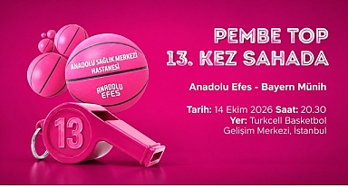 Pembe Top 13. Kez Sahada, Anadolu Efes, Bayern Münih karşısında parkede