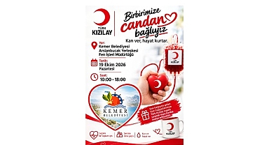 Türk Kızılay kan bağışı tırı Kemer Belediyesi Hizmet Alanı’na geliyor