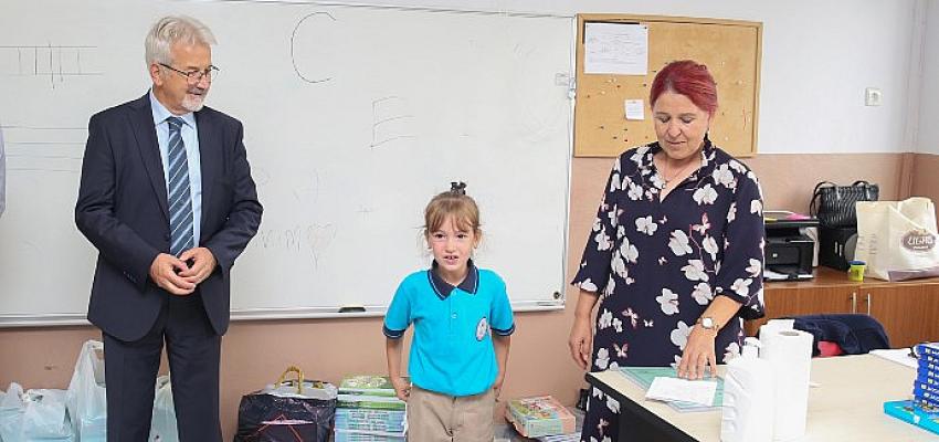 İlk derslerinde “Başkan amca” yanlarındaydı 