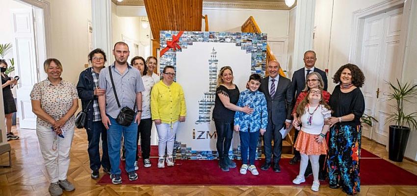Engelli çocuklardan Başkan Soyer'e ziyaret