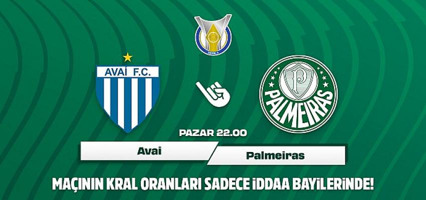 Avai SC-Palmeiras SP maçının Kral Oranlar'ı sadece iddaa bayilerinde