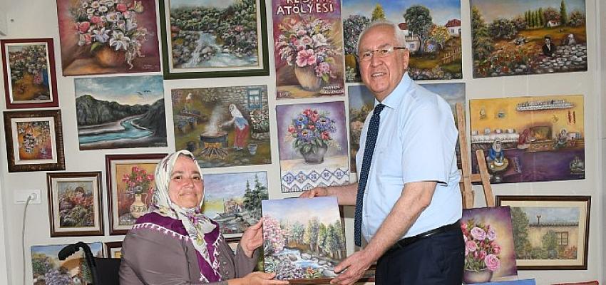 Başkan Selvitopu'dan Kavacıklı ressam Düzgünkaya'ya ziyaret